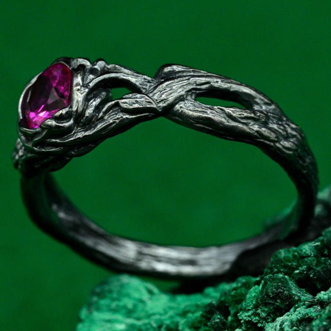 Handcrafted 925 Silver Ruby Ring – Elegant Minimalist Jewelry for Women