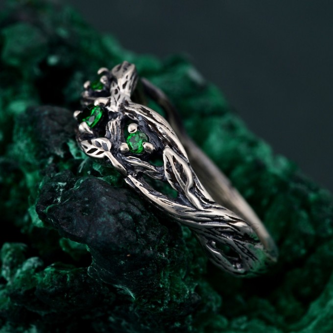 Branch of Love Silver Ring – Nature's Embrace Engagement Band, Woodland Whispers Silver Ring, Eternal Tree Branch Silver Band, Gift for Her