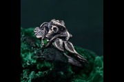 Gothic Skull and Mushroom Ring, Mystic Fungi Skull Ring, Dark Enchantment Skullcap Ring, Skull Ring, Mushroom Ring