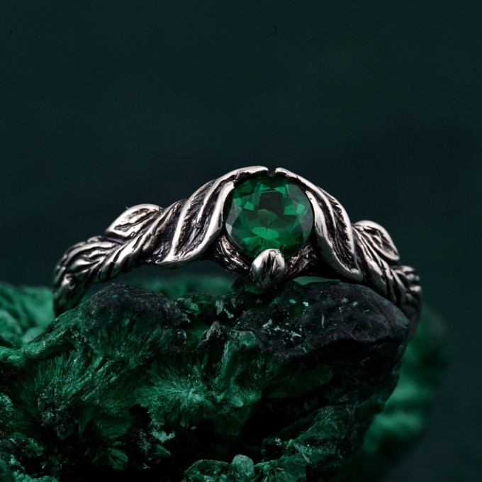 Twilight Incantations: Silver Ring – Gothic Noir Sterling Silver Ring, Mystical Darkness Silver Ring, Gothic Elegance Engagement Ring