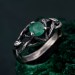 Celtic Emerald Silver Ring - Timeless Celtic Elegance