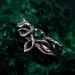 Whispering Leaves: Gothic Emerald Ring