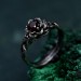 Bloom of Shadows: Gothic Garnet Lotus Ring
