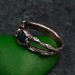 Enchanting Unique London Blue Topaz Celtic Ring - Double Branch Design