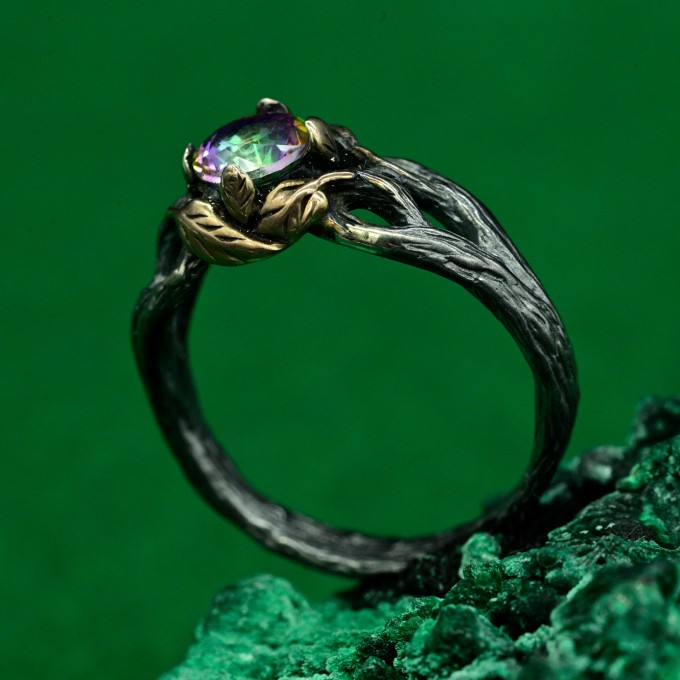 Enchanted Mystic Ring - Artisan Crafted Sterling Silver Twig Band