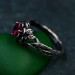 Flame of the Lotus: Gothic Ruby Ring