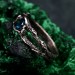 Enchanting Unique London Blue Topaz Celtic Ring - Double Branch Design