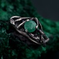Silver Celtic Elegance: Classic Celtic Emerald Silver Ring