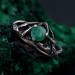 Silver Celtic Elegance: Classic Celtic Emerald Silver Ring