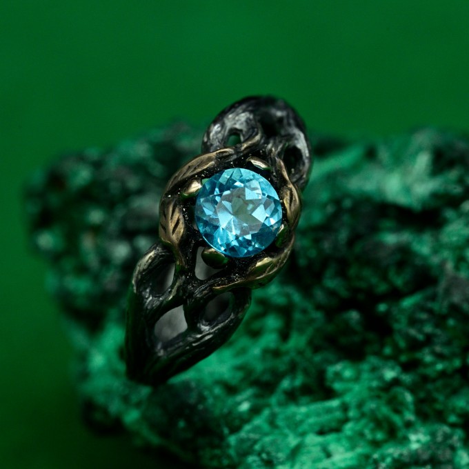Silver Fairy Twig Engagement Ring: Elvish Leaf Braid Design
