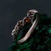 Silver Forest Chevron Wedding Band: Nature-Inspired Wooden Harmony