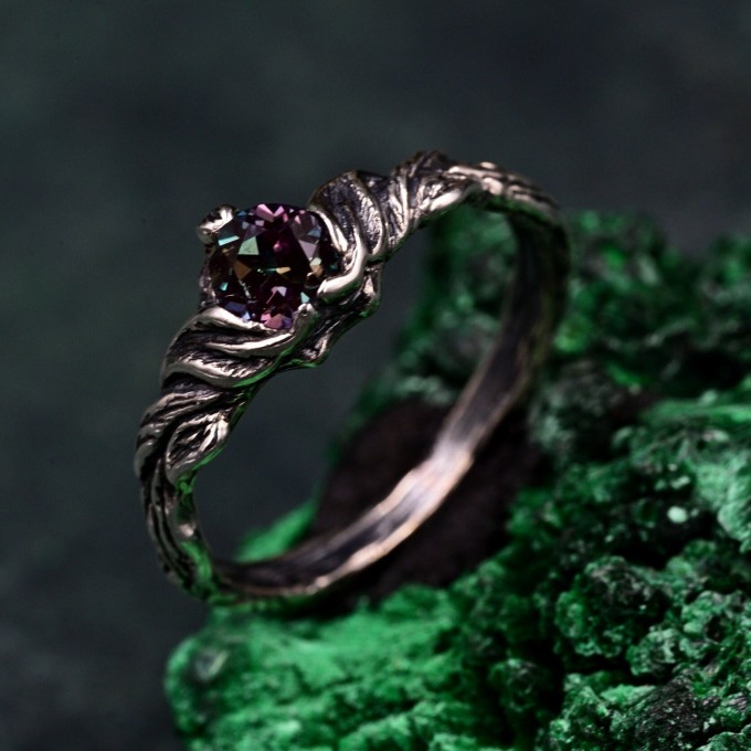 Silver Braided Band Witch Ring: Enchanted Forest Fantasy Engagement Jewelry
