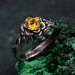 Bloom of Light: Gothic Citrine Lotus Ring