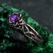 Enchanted Bloom: Gothic Sterling Silver Ring with Amethyst