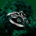 Unisex Gothic Wedding Ring – Witchy Statement Ring, Silver Geometric Design, Unique Gothic Jewelry for All Genders
