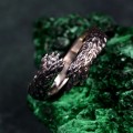 Gothic Silver Ring with Intricate Feather Motif
