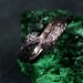 Gothic Silver Ring with Intricate Feather Motif