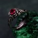 Flame of the Lotus: Gothic Ruby Ring
