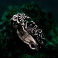 Bloom of Shadows: Gothic Rose Vine Ring
