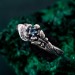 Nature-Inspired Twig & Leaf Ring with Silver Twisted Branch Band