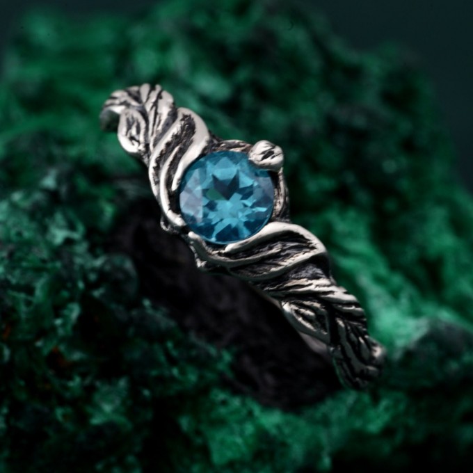 Sterling Silver Fantasy Promise Ring – Woodland Promise Ring, Enchanted Forest Engagement Ring, Rustic Elegance Twig Ring