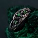Twisted Branch Silver Ring – Elegant Daily Emerald Jewelry, Nature Texture Emerald Ring, Silver Celtic Vine Design for Couples