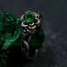Nature's Embrace Emerald Ring with Lotus and Twisted Branches