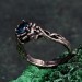 Bloom of Dusk: Gothic London Blue Topaz Rose Ring