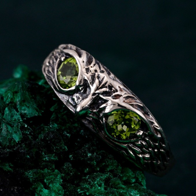 Owl Enchantment Ring - Silver Wisdom and Mystical Owl Statement Ring