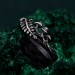 Unique Ring with Mushrooms - Unisex Gothic Wedding Band