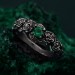 Emerald Blossom Silver Ring – Nature's Elegance with Floral Twig Accent, Dainty Branch Delight Ring Featuring Flower on Silver Twig