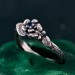 Floral Sterling Silver Ring with Blue Topaz