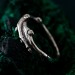 Handcrafted Silver Leaf Ring – Unique Gothic Style Wedding Band