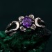 Moonlit Blossom: Gothic Amethyst Ring