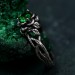 Nature's Embrace Emerald Ring with Lotus and Twisted Branches