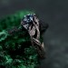 Whispering Leaves: Gothic Blue Topaz Ring