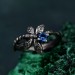 Enchanted Butterfly Silver Ring with Blue Gemstone