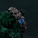 Topaz Blossom Silver Ring – Nature's Elegance Silver Ring, Floral Twig Accent Ring, Dainty Branch Delight Ring, Flower on Silver Twig Ring