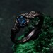 Gothic Noir Sterling Silver Ring - Mystical Darkness Design