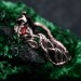Garnet Twig Silver Ring with Dainty Branch and Petite Leaf Design