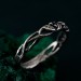 London Blue Topaz Silver Ring – Nature-Inspired Jewelry with Fairy Vine & Willow Leaf Design