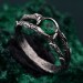 Gothic Noir Silver Band - Shadowed Elegance Nightfall Ring
