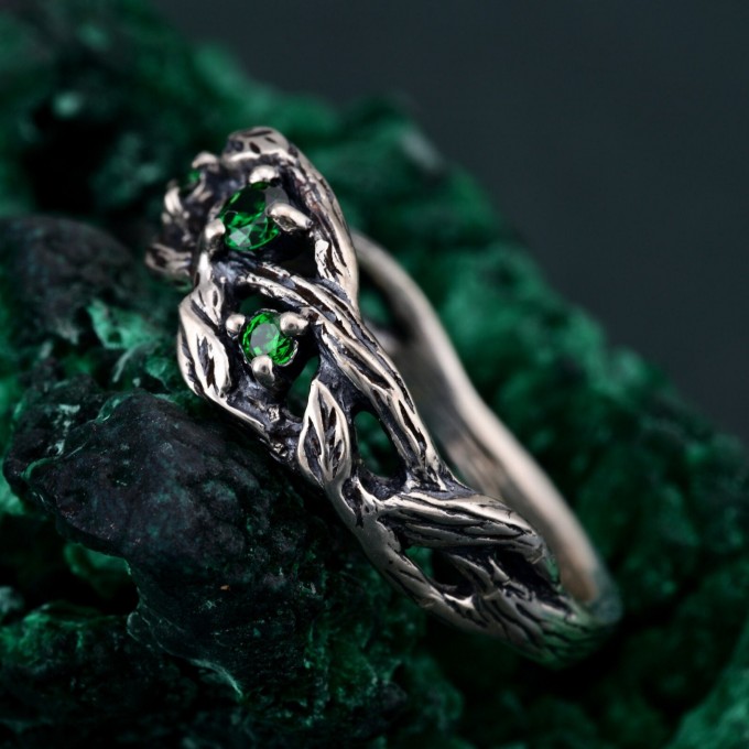 Branch of Love Silver Ring – Nature's Embrace Engagement Band, Woodland Whispers Silver Ring, Eternal Tree Branch Silver Band, Gift for Her
