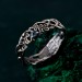 Elegant Topaz Leaf Ring – Silver Nature-Inspired Gemstone Ring for Women