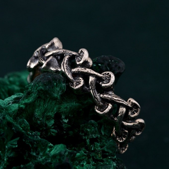 Silver Mushroom Ring: Nature-Inspired Forest Symphony Fantasy Ring