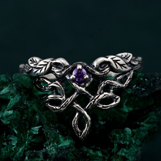 Nature-Inspired Woodland Witch Engagement Ring