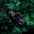 Gothic Noir Sterling Silver Ring - Mystical Darkness Design