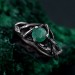 Celtic Emerald Silver Ring - Timeless Celtic Elegance