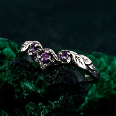 Artisan Amethyst Silver Ring - Luxurious Gold Overlay, Elegant Purple Gemstone, Perfect Gift for Her