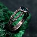 Enchanting Unique London Blue Topaz Celtic Ring - Double Branch Design